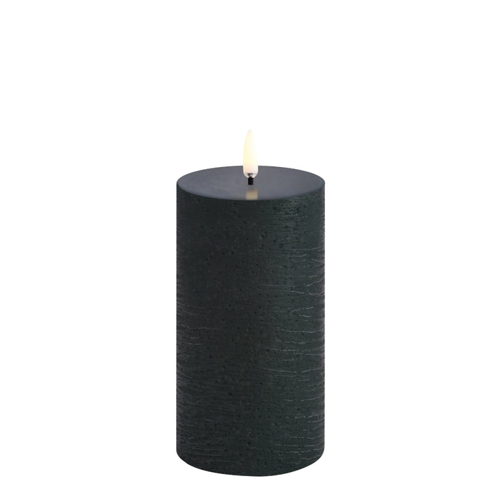 Pine Green Rustic LED Pillar Candles