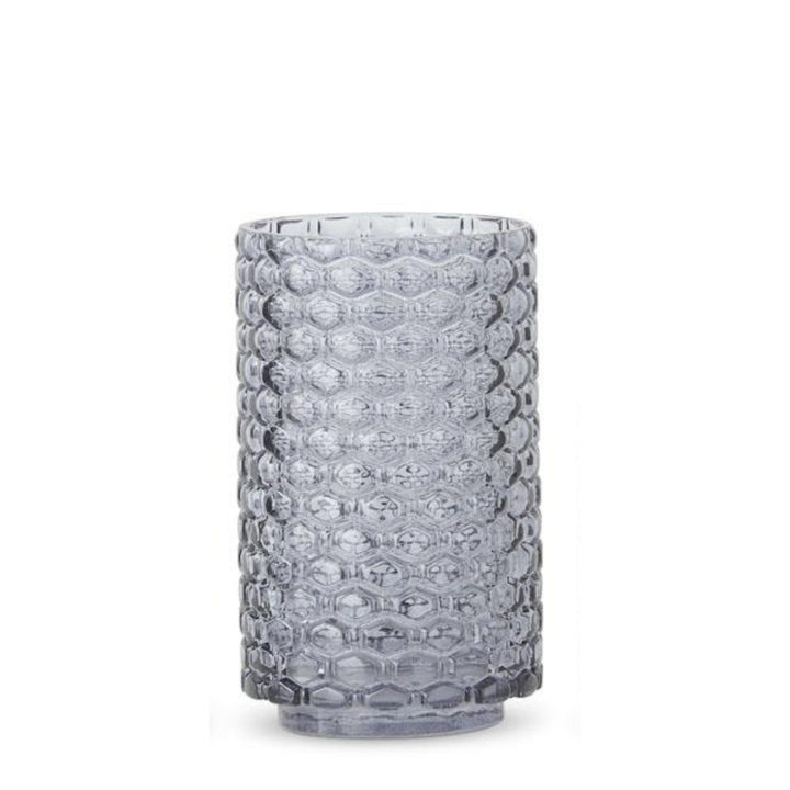 Grey Blue Honeycomb Glass Vases