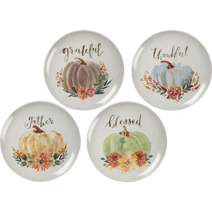 Fall Watercolor Pumpkin Plates