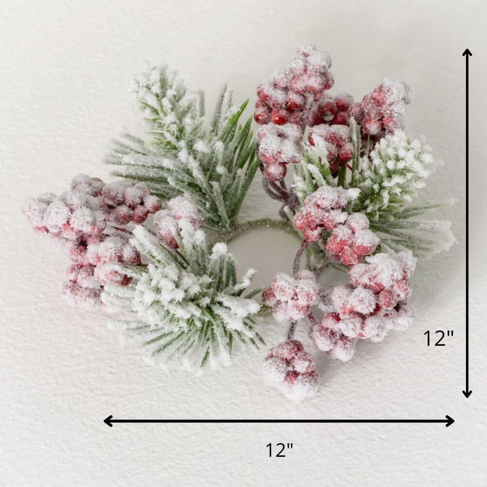 Snowy Pine and Berry Ring
