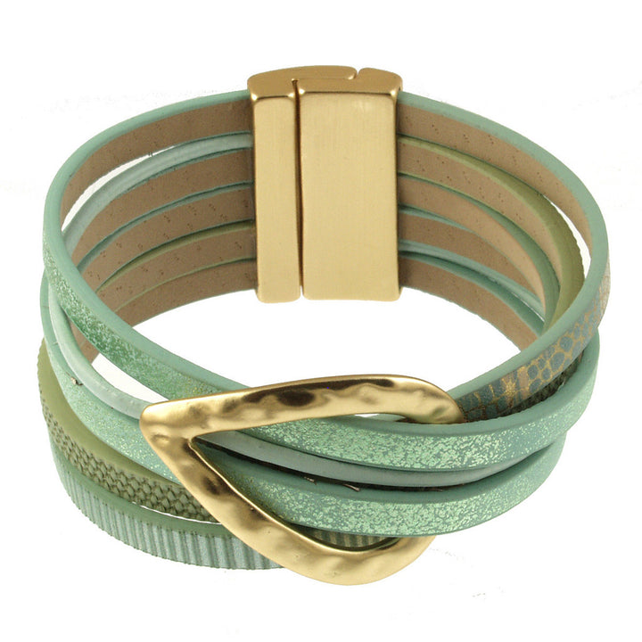 Multi Strand Crossover Bracelet with Metallic Accent