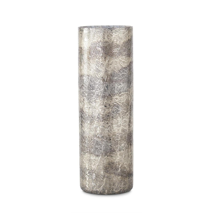 Silver Crackled Glass Vase