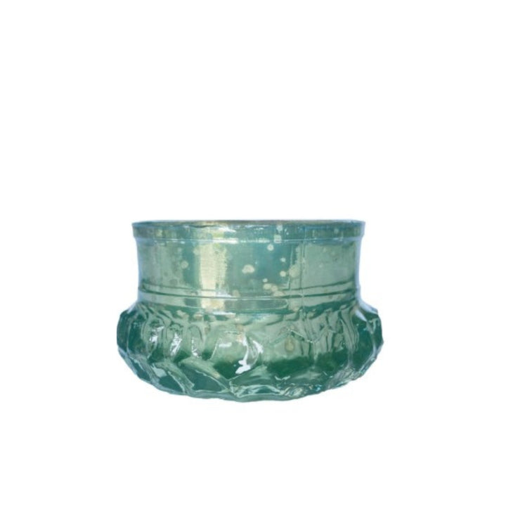 Mint Embossed Mercury Glass Votive
