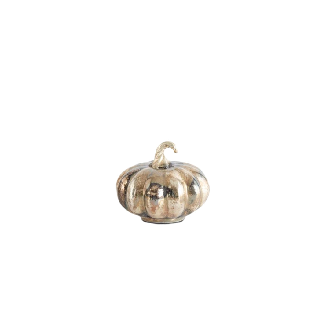 Champagne and Copper Marbled Glass Pumpkins