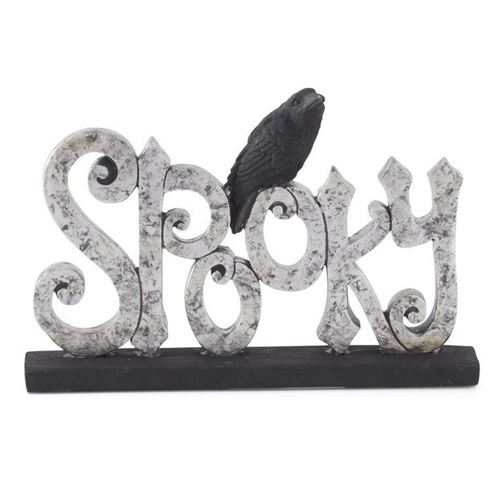 Halloween Text and Crow Table Sitter