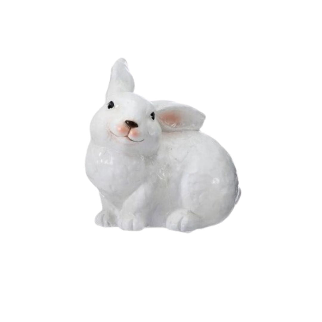 Ivory Glazed Terracotta Bunny