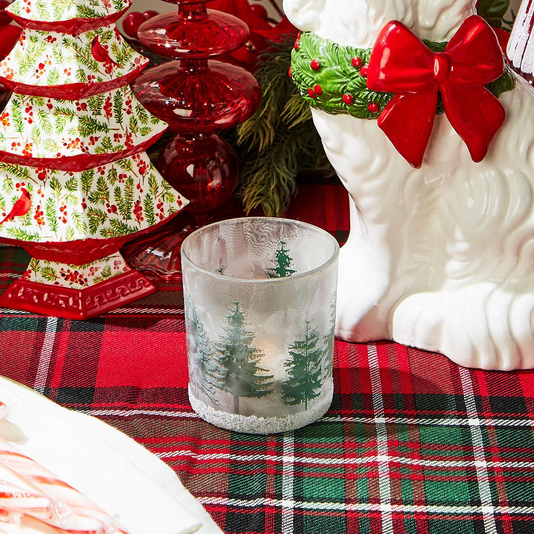 Winter Forest Frosted Candleholders