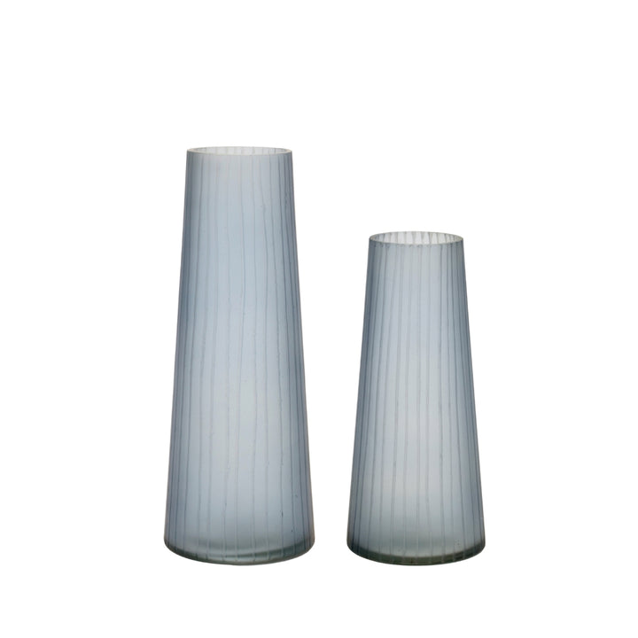 Slate Grey Blue Glass Vases
