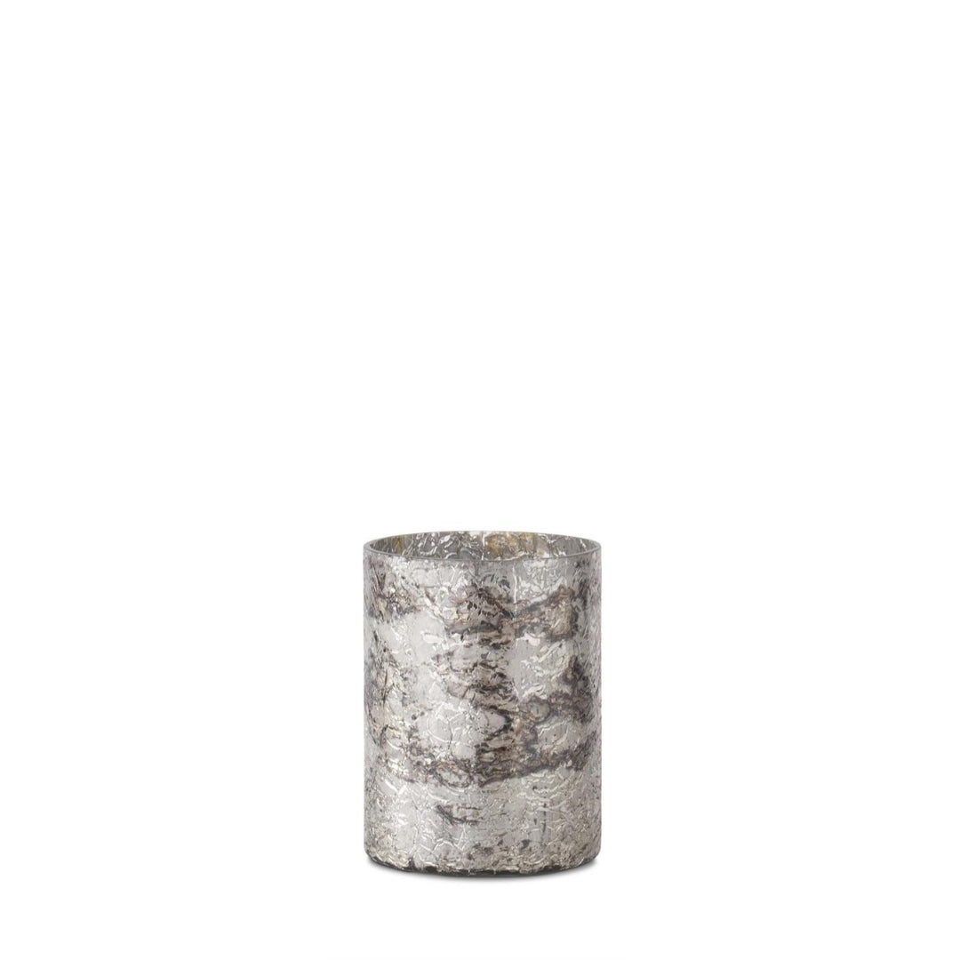 Silver Crackled Glass Vase