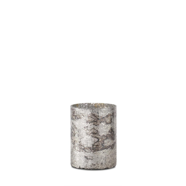 Silver Crackled Glass Vase