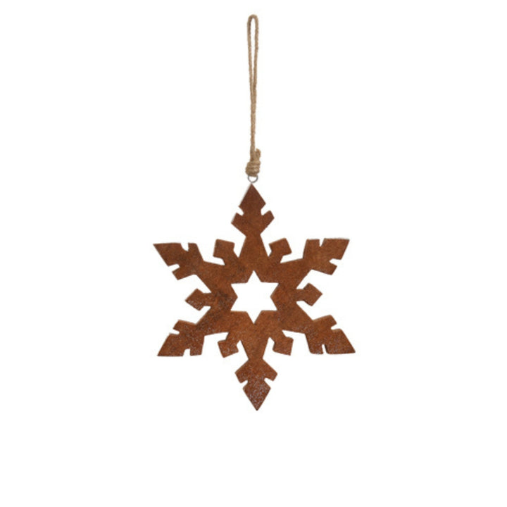 Brown Wooden Snowflake Ornaments