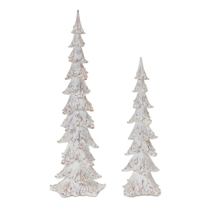 White Distressed Christmas Trees