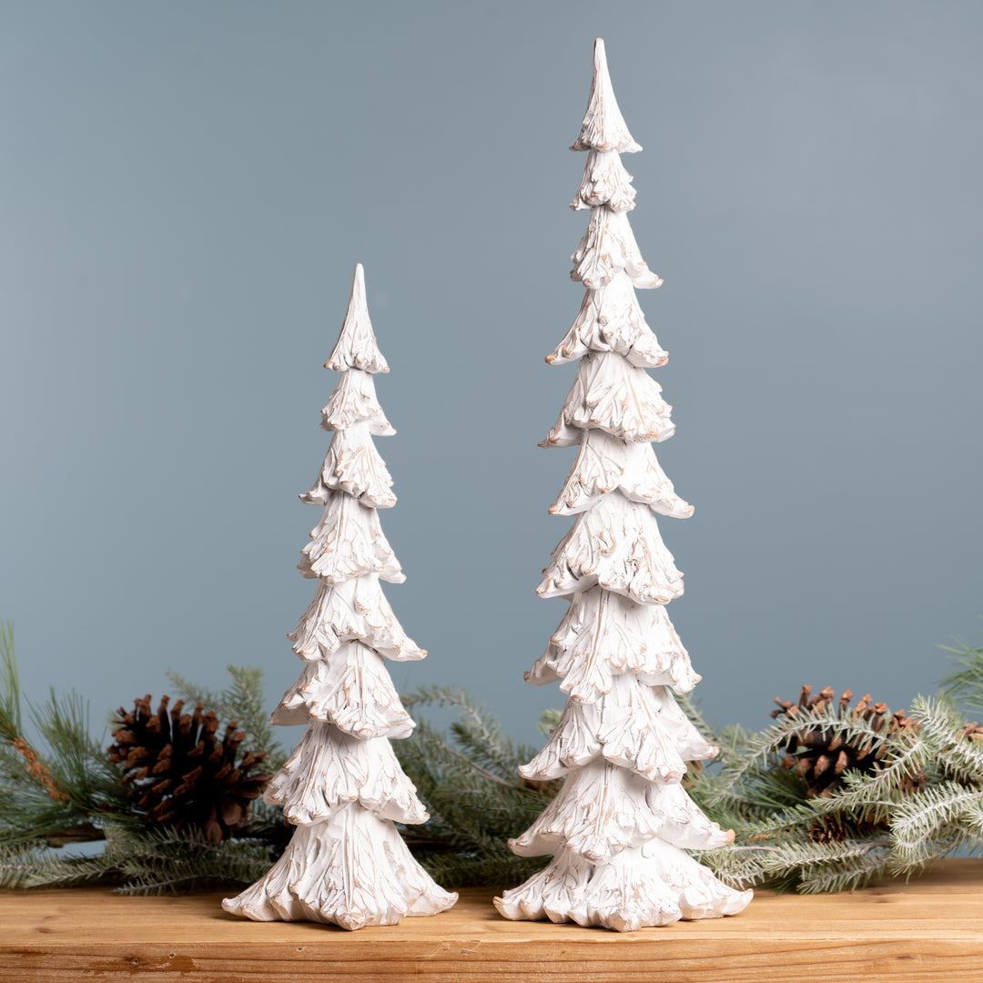 White Distressed Christmas Trees