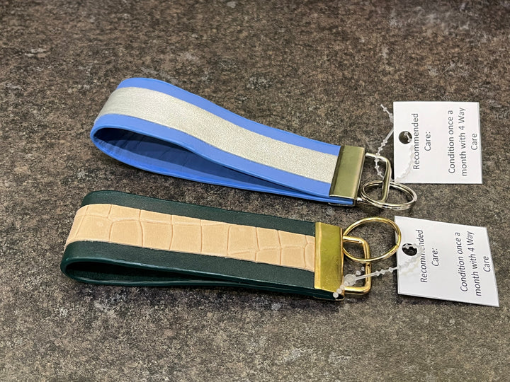 Moonlit Reflections Handmade Leather Key Fob