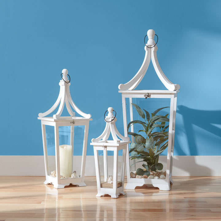 White Open Topped Lanterns