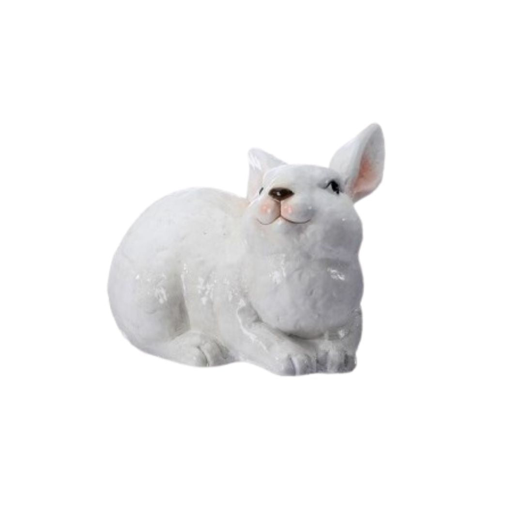 Ivory Glazed Terracotta Bunny