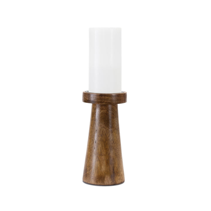 Wooden Pillar Candle Holder