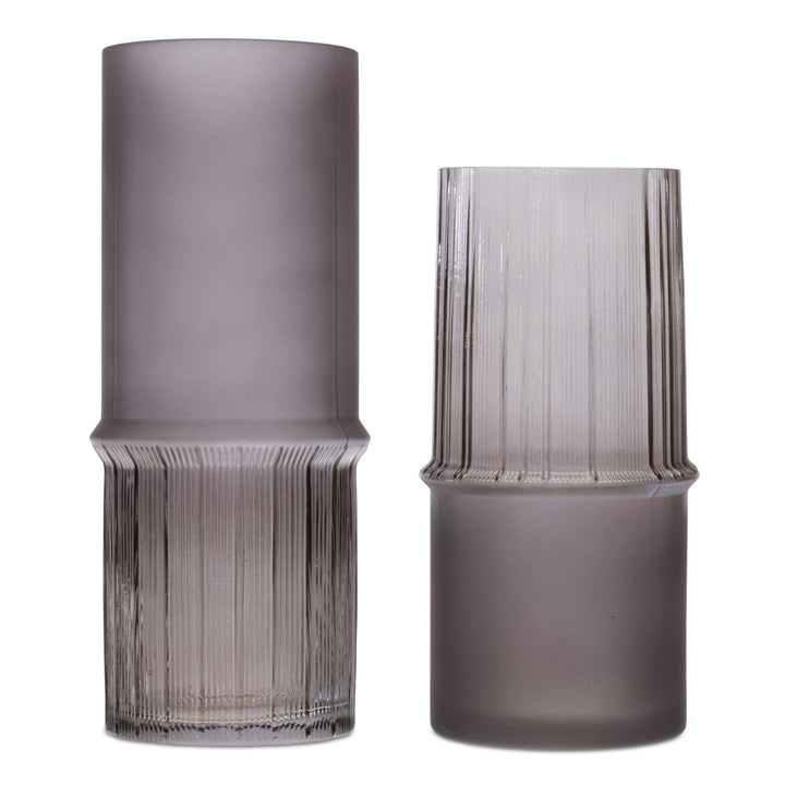 Slate Grey Textured Glass Vases
