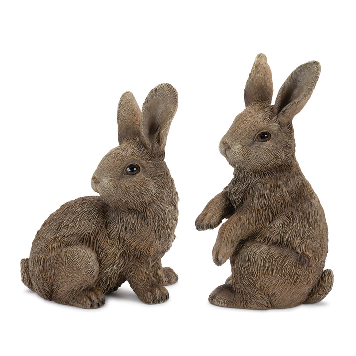 Brown Curious Rabbit Figurines