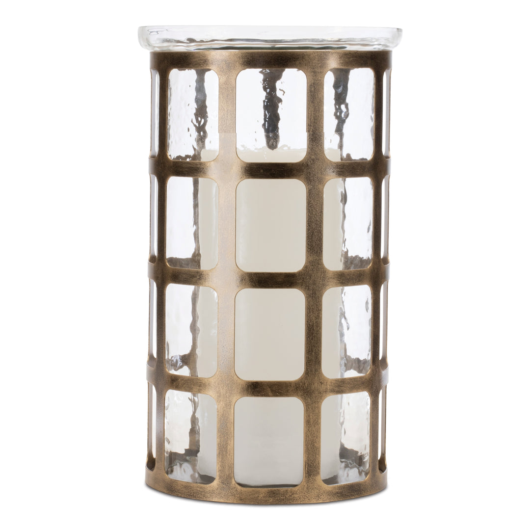 Antique Bronze Windowpane Candle Holders