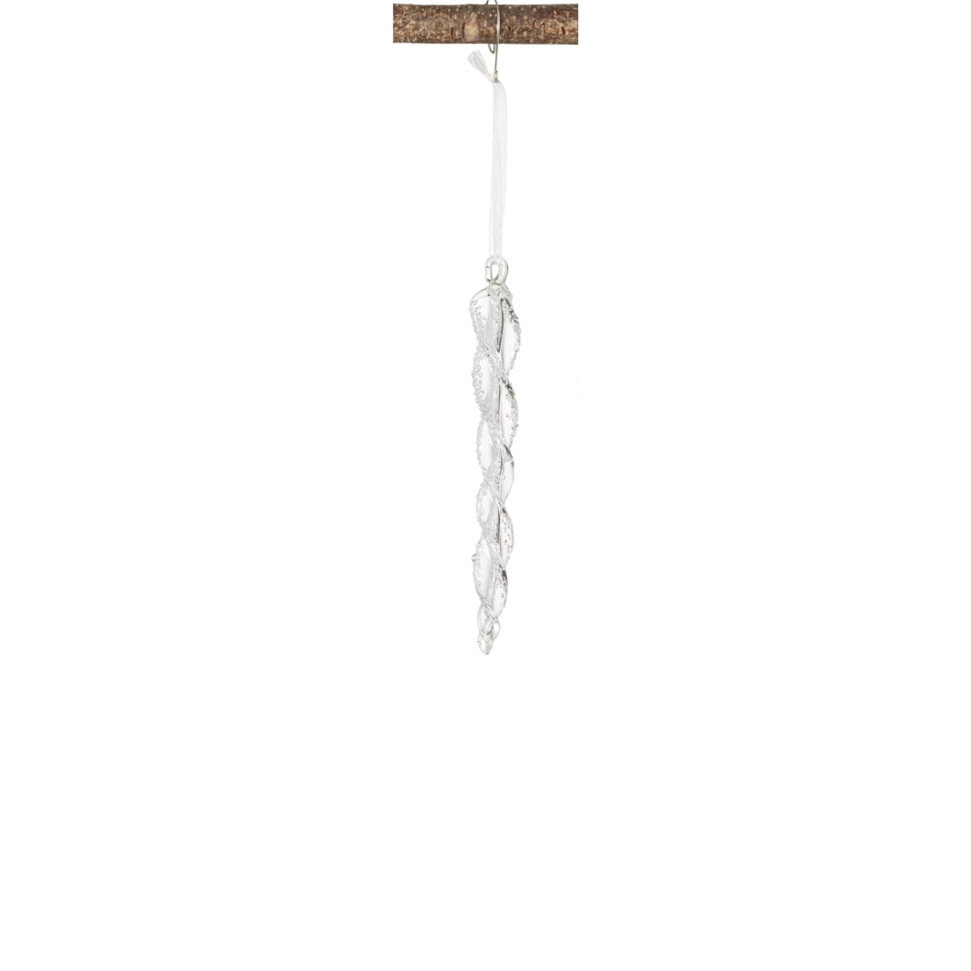Twisted Glass Icicle Ornaments