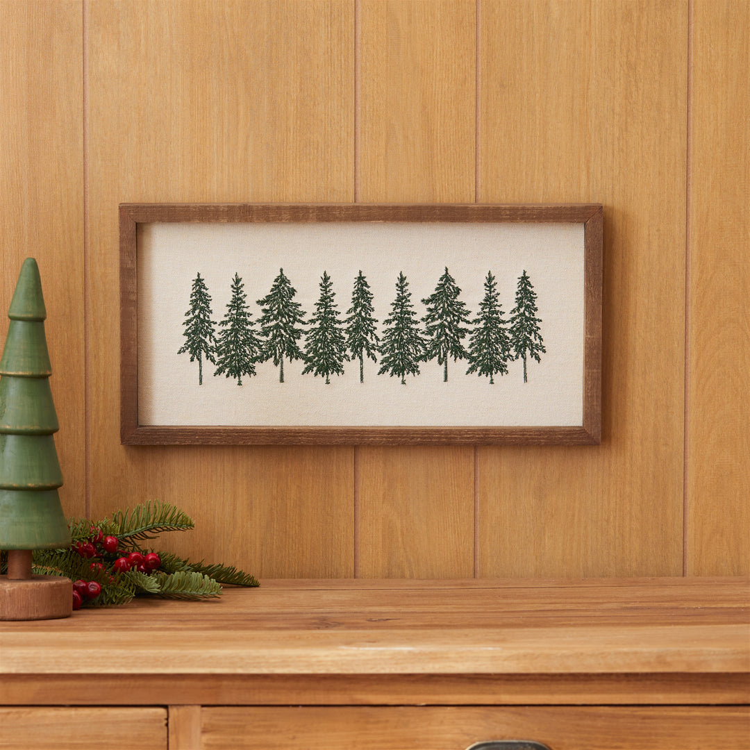 Framed Embroidered Christmas Tree Sign