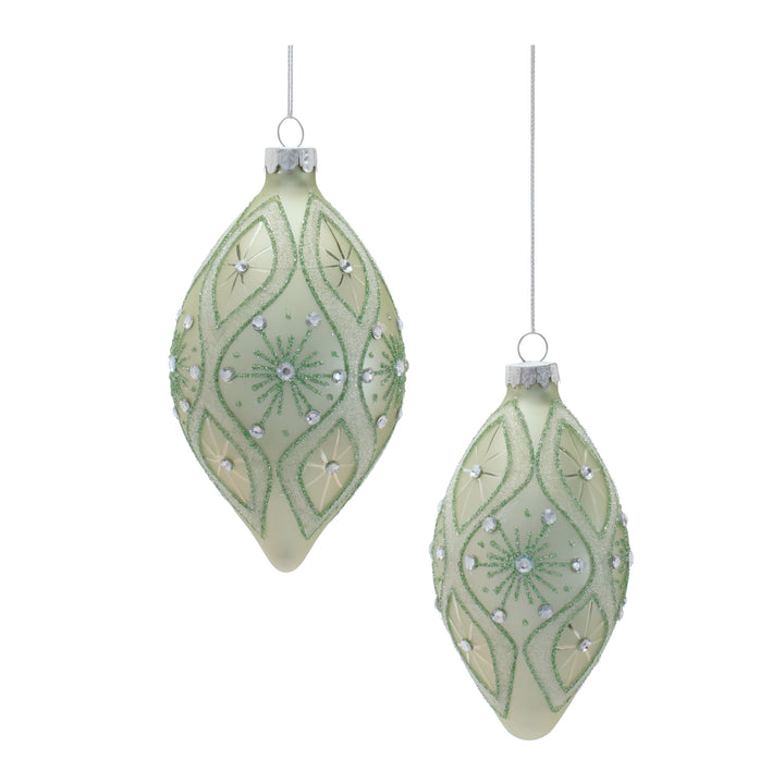 Green Drop Glass Ornament