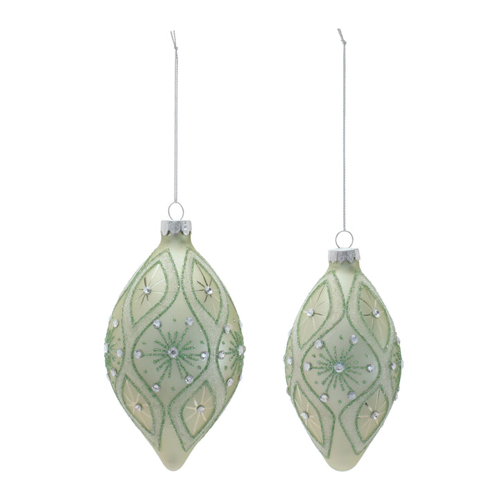 Green Drop Glass Ornament