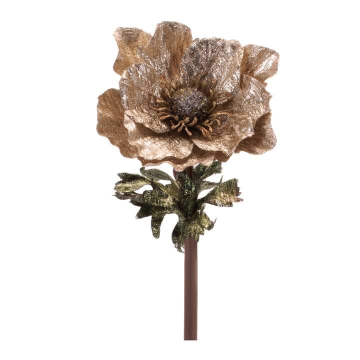 Platinum Gold Glittered Anemone Stem