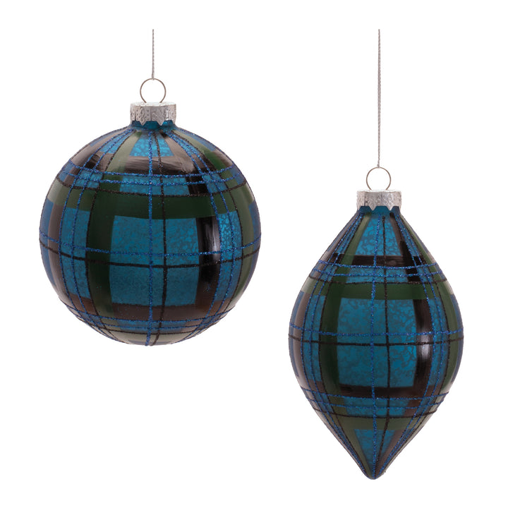 Blue Plaid Ornaments