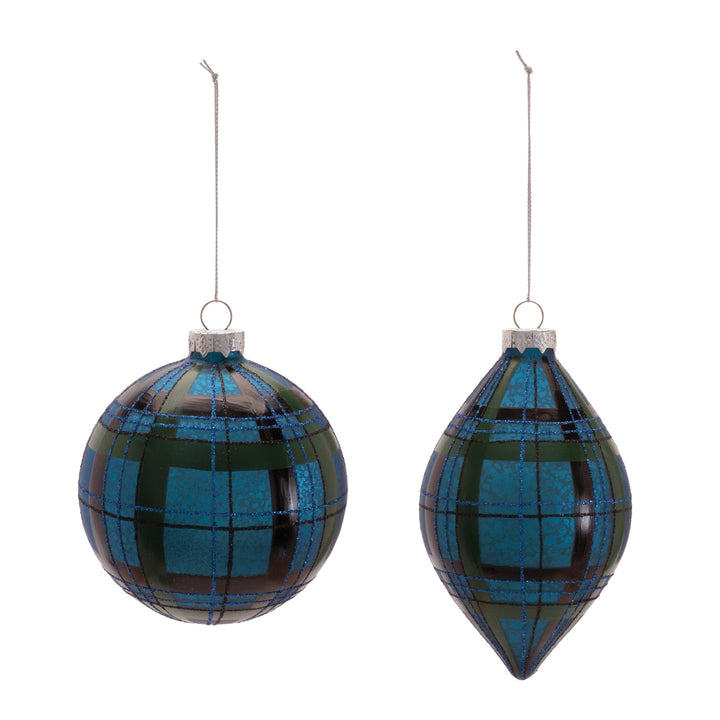 Blue Plaid Ornaments