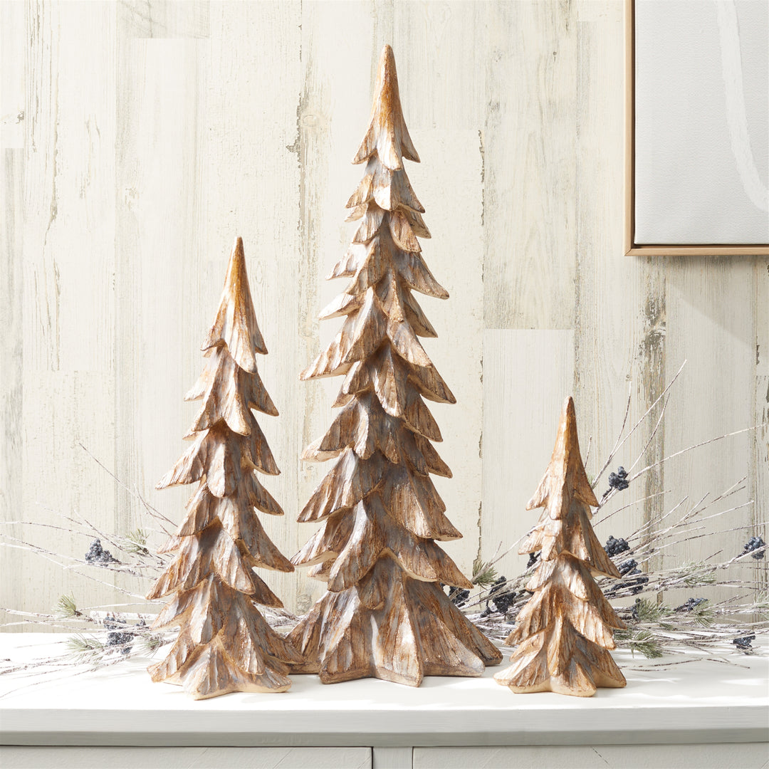 Frosted Wood Textured Resin Trees