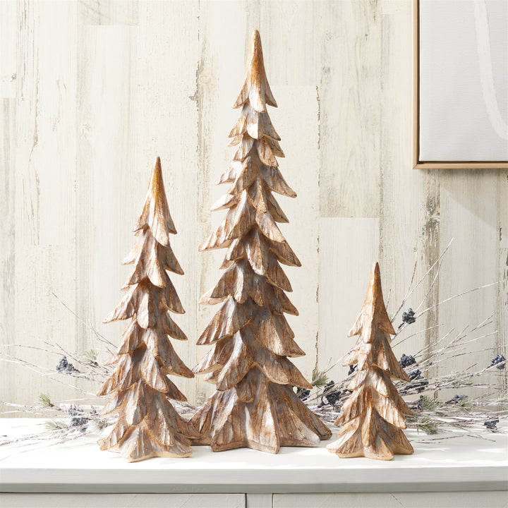 Frosted Wood Textured Resin Trees