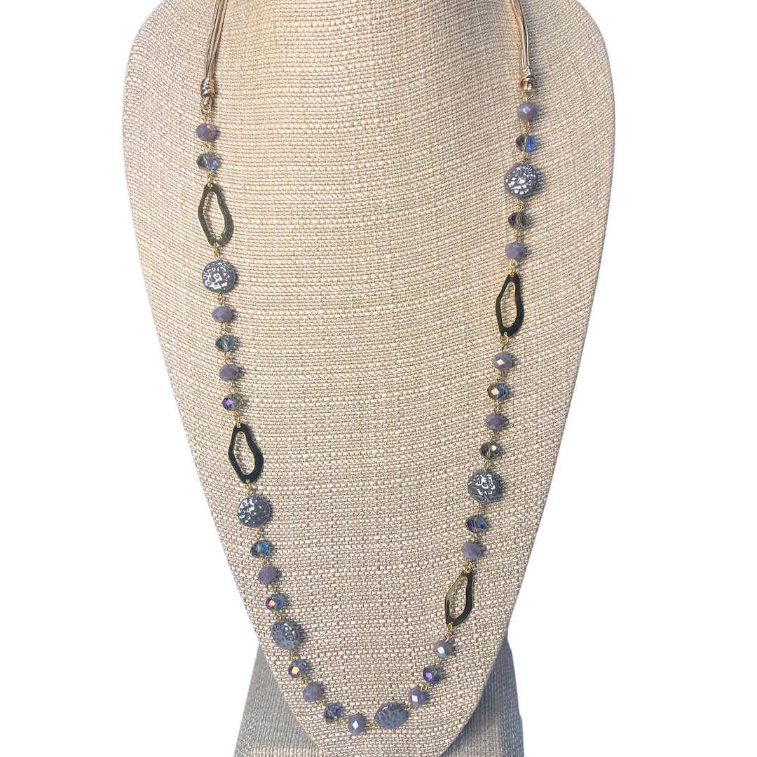 Beaded Gem &amp; Metal Corded Necklaces