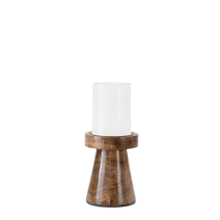 Wooden Pillar Candle Holder