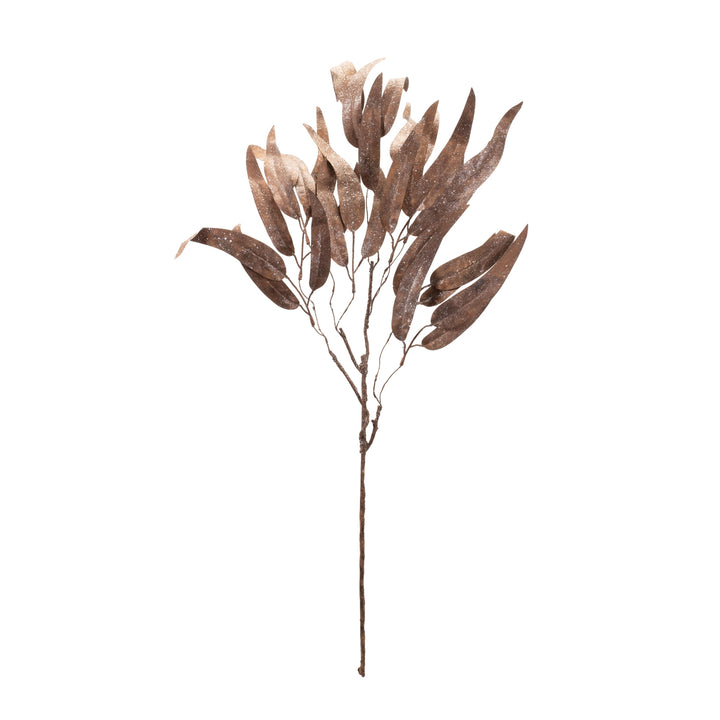 Cream and Brown Eucalyptus Leaf Spray