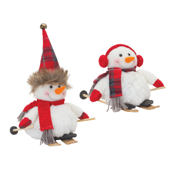 Skiing Plush Snowmen