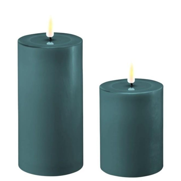 3" Jade Green LED Pillar Candles