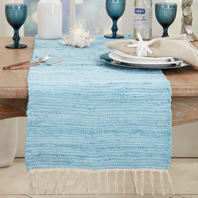 Aqua Chindi Table Runner