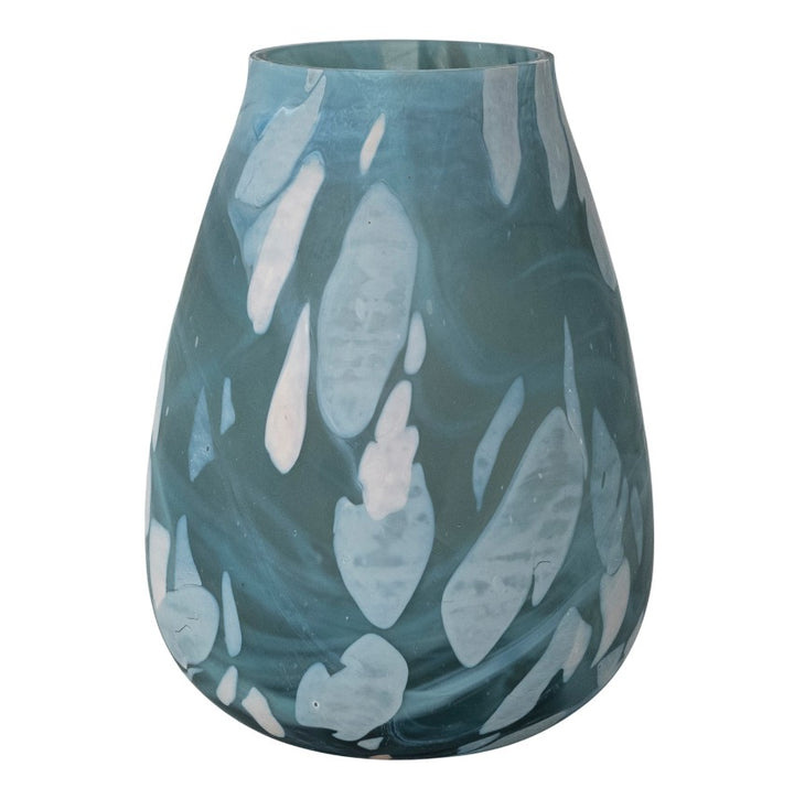 Blue Art Glass Hurricane Vase
