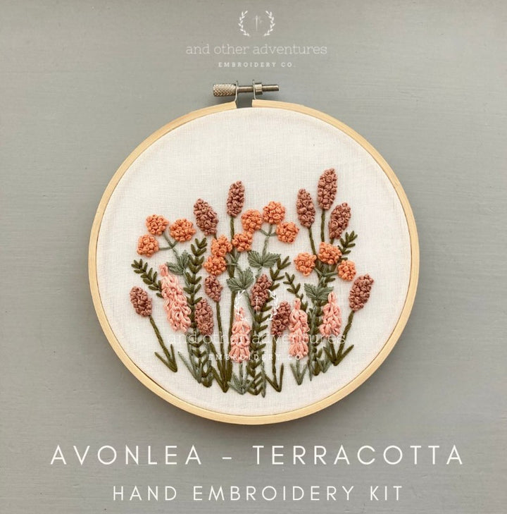 Avonlea Hand Embroidery Kit-Terracotta