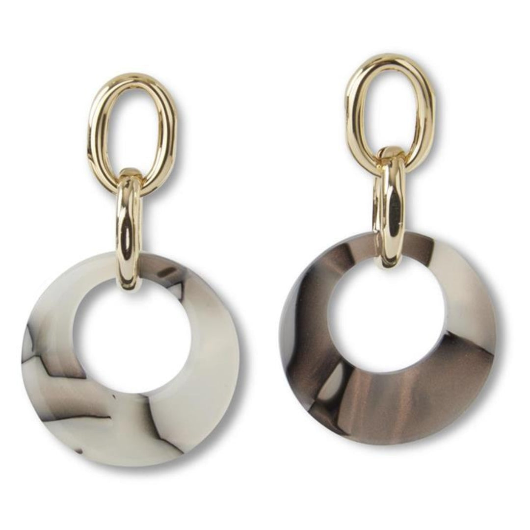 Marble Circle Earrings