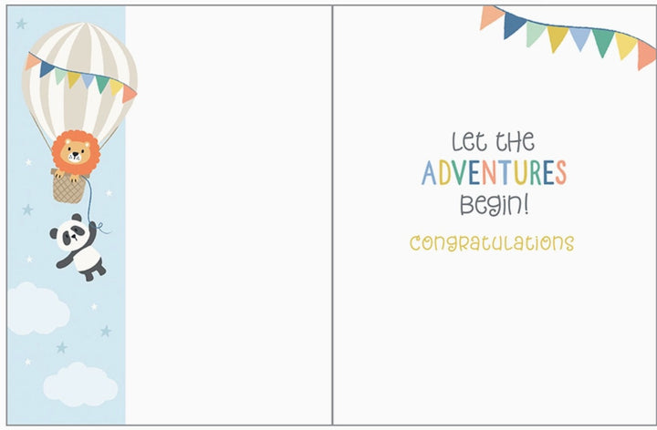 Baby Shower Hot Air Balloon Card