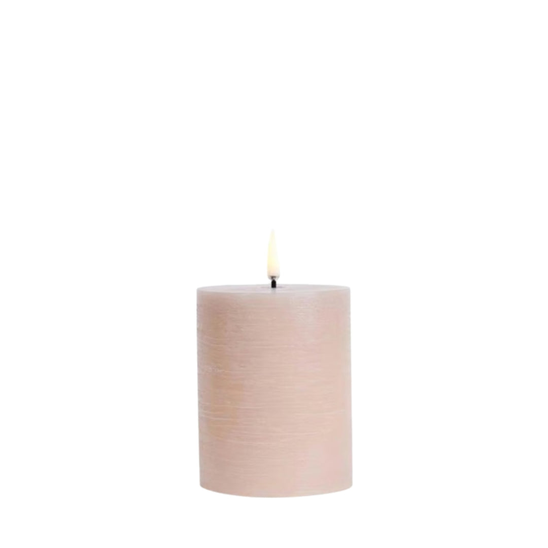 Beige Rustic LED Pillar Candles