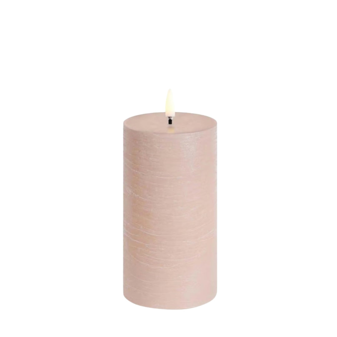 Beige Rustic LED Pillar Candles