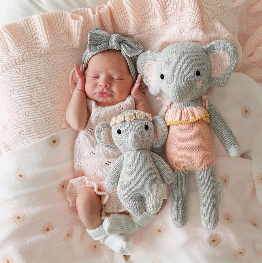 Blush Floral Baby Elephant- Cuddle+Kind