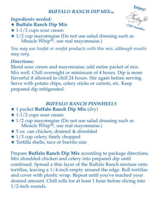 Buffalo Ranch Dip Mix