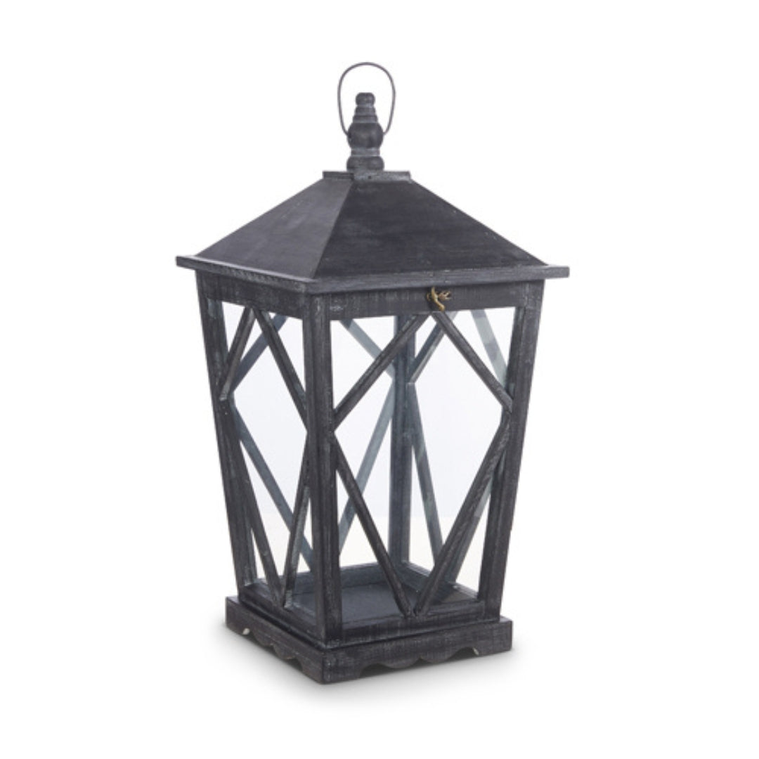 Black Washed Wooden Lanterns