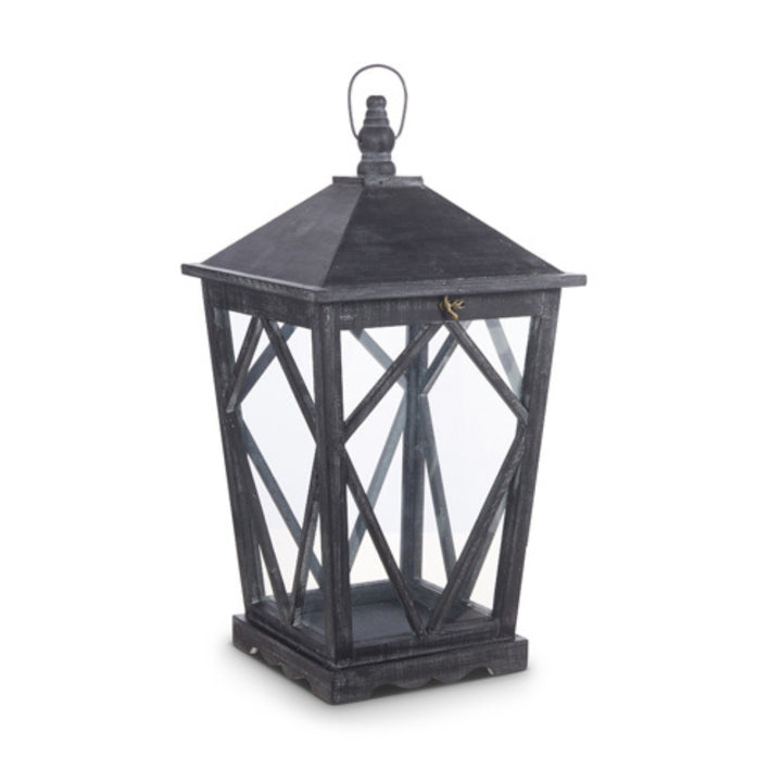 Black Washed Wooden Lanterns
