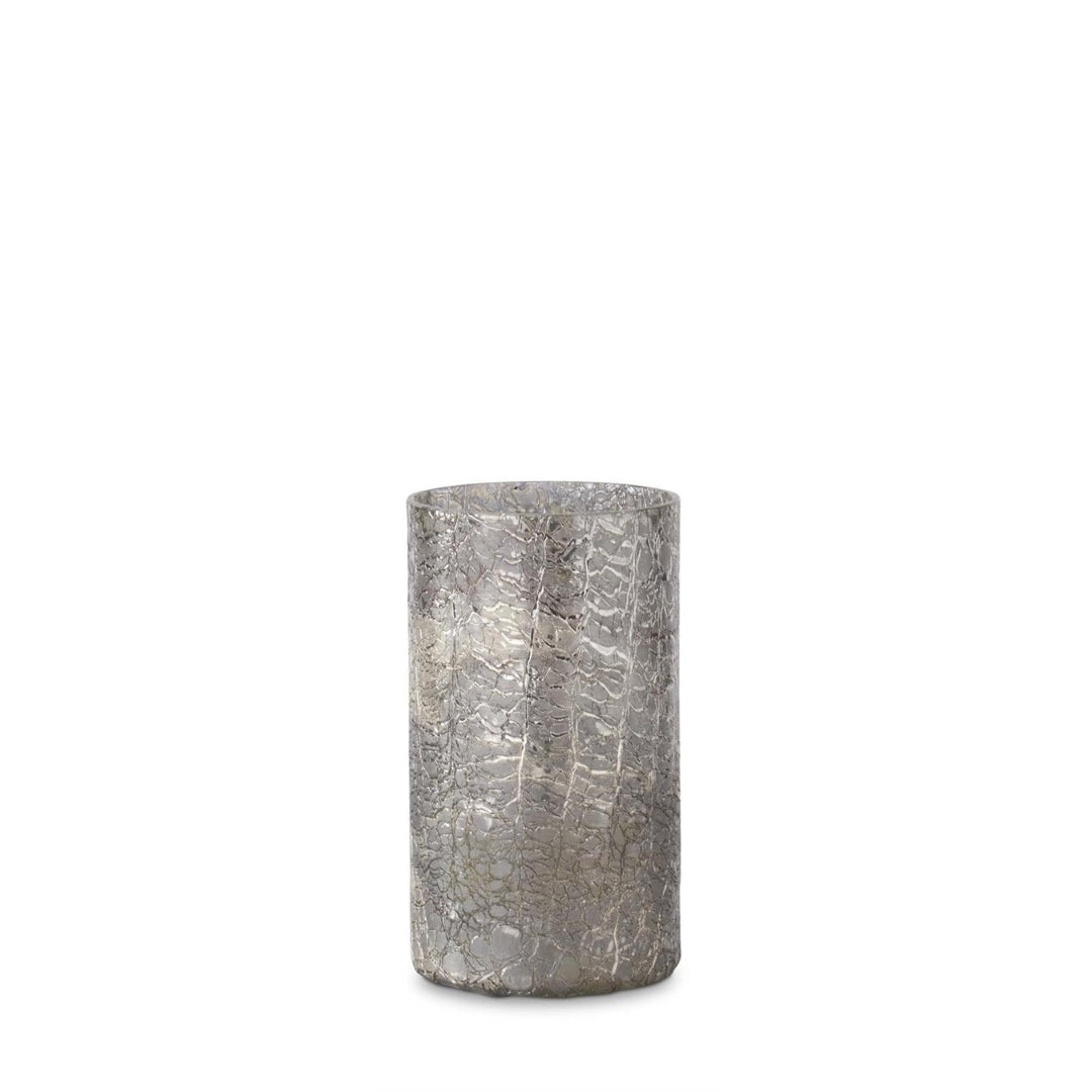 Silver Crackled Glass Vase